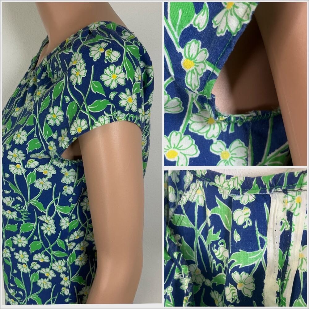 Vintage 70s Lilly Pulitzer Mini Dress Calomine Daisy Bumble Bee // Size Small - Picture 3 of 4